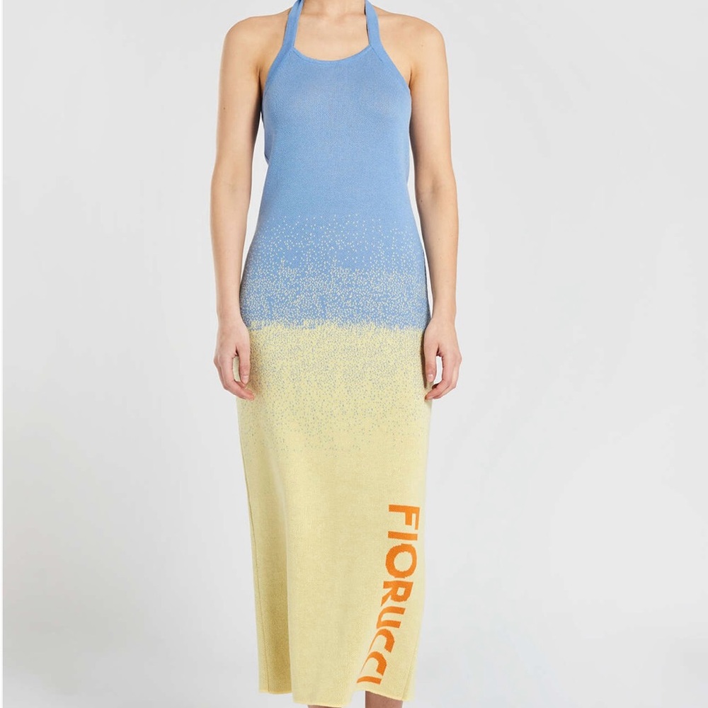 Fiorucci OMBRE LOGO KNIT MIDI DRESS MULTI